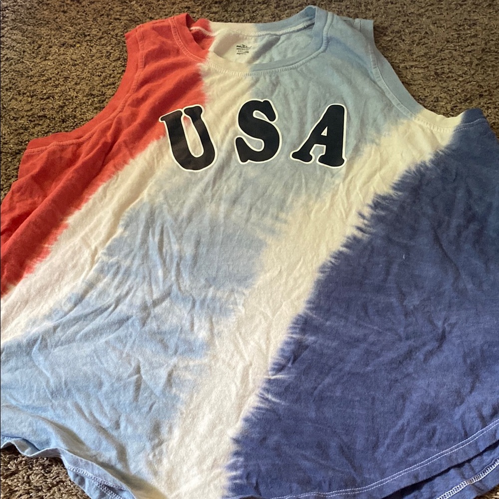 Patriotic USA Tie-Dye Tank Top